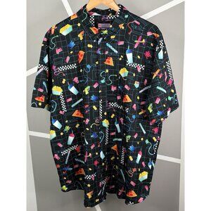 RSVLTS Retropack Mall Madness Button Down Short Sleeve Men’s 2XL Arcade Kunuflex